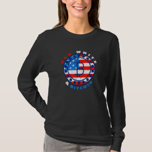 Camiseta Red White Bitmoney Patriotic 4º de julho Cryptocur