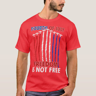 Camiseta Red White Blue Air Force 4 de julho Orud EUA Indep