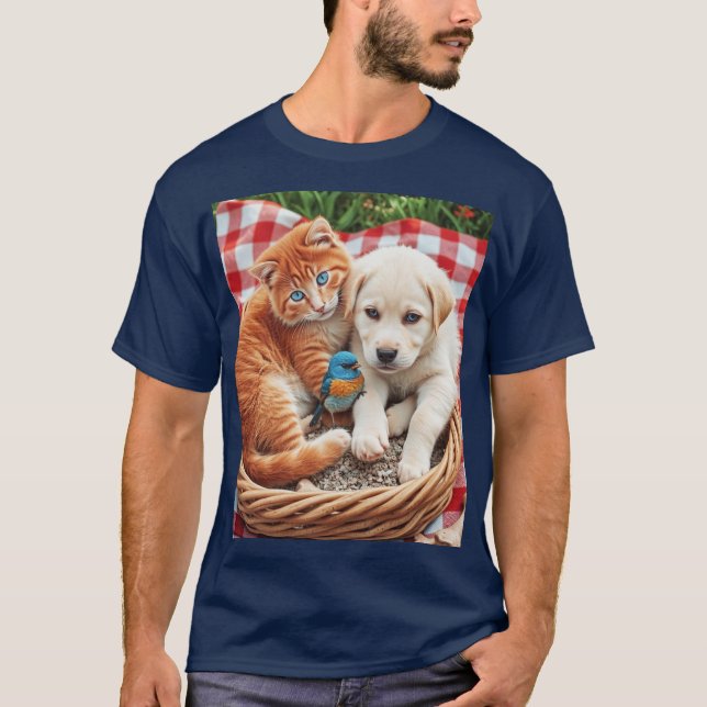 Camiseta Red, White, Blue Buddies (Frente)