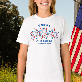 Camiseta Red White Blue Fireworks Personalizado 4º dia da f