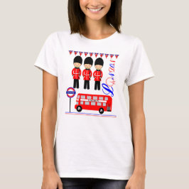 Camiseta Red White Blue Londres Ícones Reino Unido Gráfico 