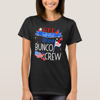 Camiseta Red White Blue Patriotic Bunco Crew American Fourw