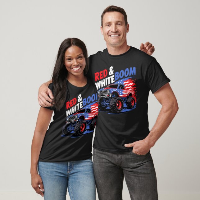 Camiseta Red White Boom Monster Tee. (Unissex)