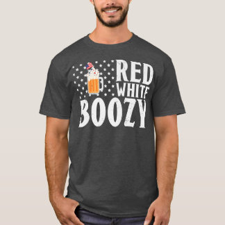 Camiseta Red White Boozy Beer Drinking American Flag