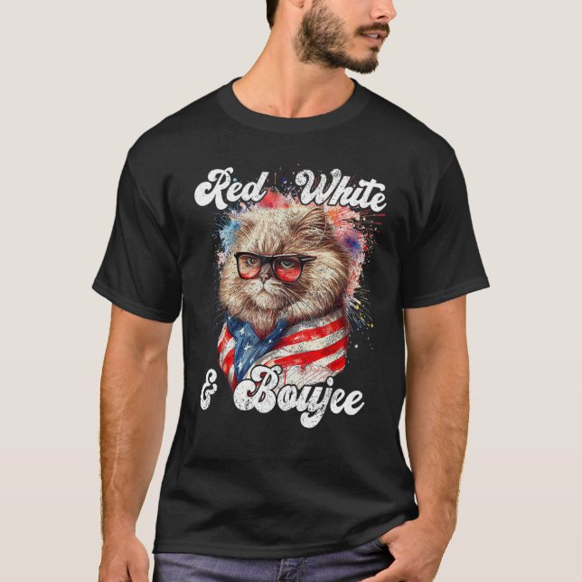 Camiseta Red White & Boujee  4th Of July US Flag Patriotic  (Frente)