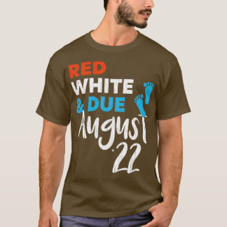 Camiseta Red White e Aviso de Gravidez em Agosto de 2022