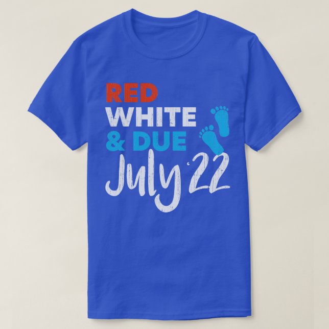 Camiseta Red White e Aviso de Gravidez em julho de 2022 (Frente do Design)