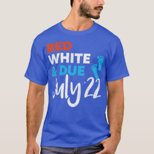 Camiseta Red White e Aviso de Gravidez em julho de 2022