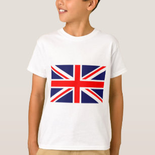 Camiseta Red White e Blue Cross Flag da Grã-Bretanha Excele