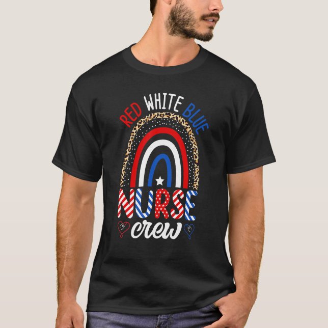 Camiseta Red White E Blue Enfermeira Tripulante Rn Quadrado (Frente)