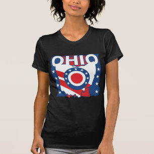 Camiseta Red White e Blue Patriotic Grunge Ohio