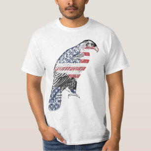 Camiseta Red White E Blue USA Patriotic Eagle Art