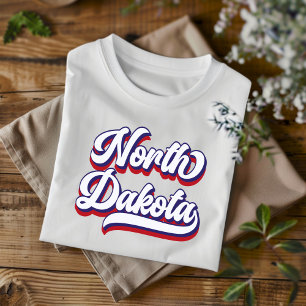 Camiseta Red White e Blue Vintage de Dakota do Nor