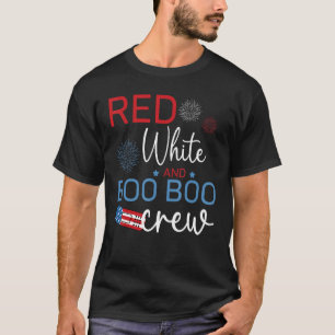 Camiseta Red White E Boo Boo Crew 4 De Julho Nursi