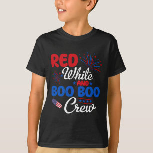 Camiseta Red White E Boo Boo Crew 4 De Julho Nursi