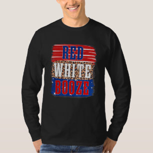 Camiseta Red White e Booze Retro Leopardo Feliz 4 de julho