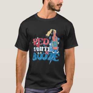 Camiseta Red White e Booze Summer Bebendo 4 de julho EUA