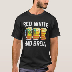 Camiseta Red White E Breve Bebendo 4 De Julho Americano