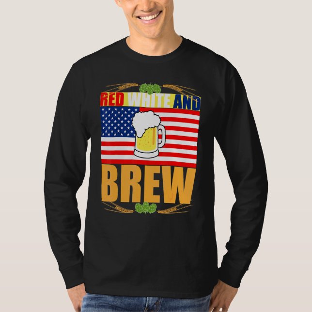 Camiseta Red White e Breve Patriótica Americana Merica Amer (Frente)