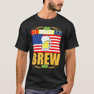 Camiseta Red White e Breve Patriótica Americana Merica Amer