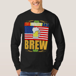 Camiseta Red White e Breve Patriótica Americana Merica Amer