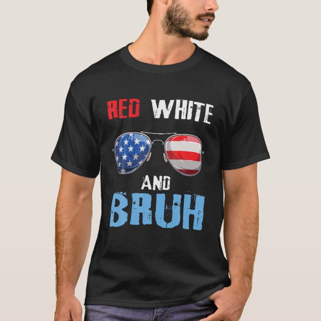 Camiseta Red White E Bruh 4 De Julho Meninos Patrióticos (Frente)
