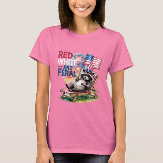 Camiseta Red White E Feral Raccoon