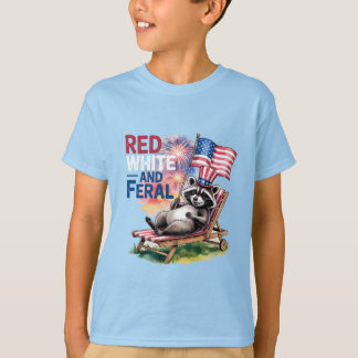 Camiseta Red White E Feral Raccoon