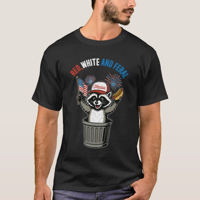 Camiseta Red White e Feral Raccoon (Frente)