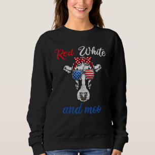 Camiseta Red White e Moo 4 de julho Roupa Usa Patriótico