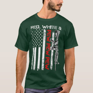Camiseta Red White E Pew Patriotic Pro Gun AR15 Rifle EUA