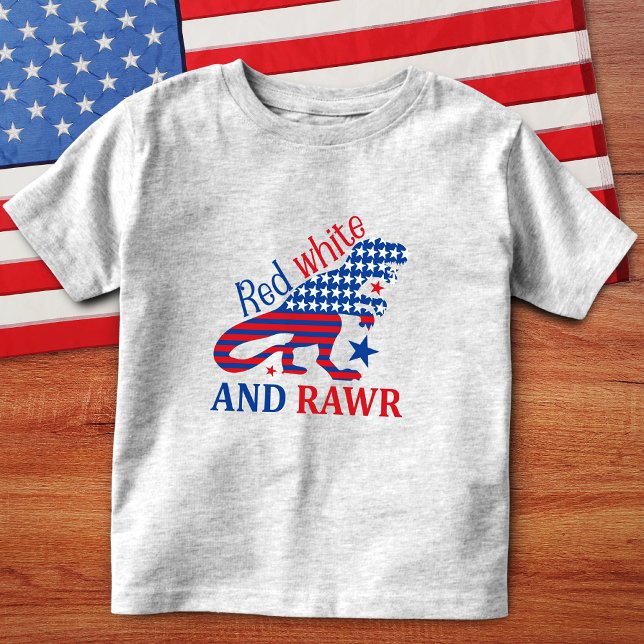 Camiseta Red White e Rawr 4 de julho Dinossaur (Criador carregado)