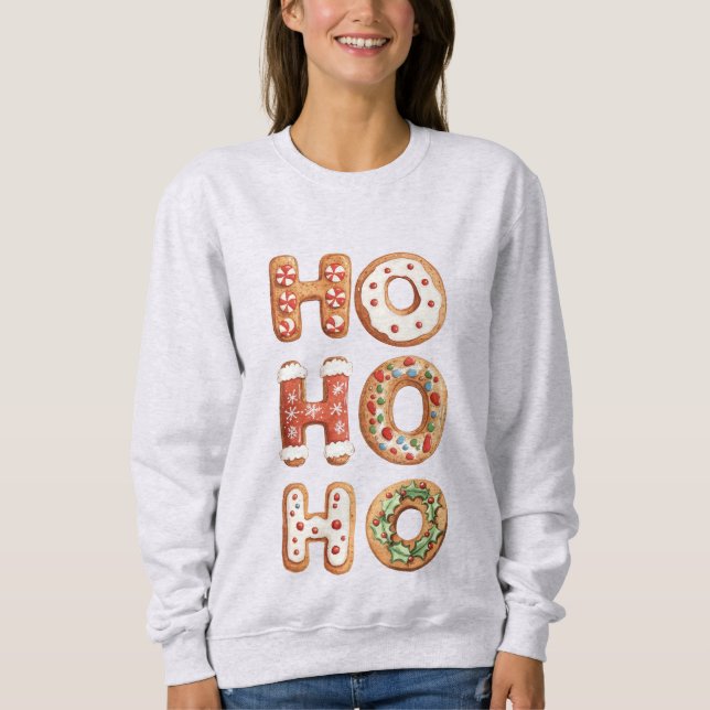 Camiseta Red White Ho Ho Ho Ho Gingercake Natal (Frente)