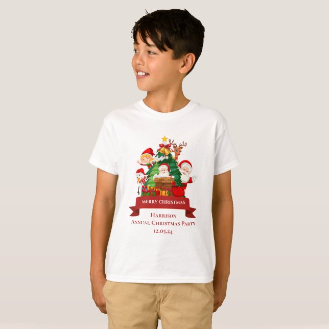 Camiseta Red & White Simple Feliz Natal (Frente Completa)