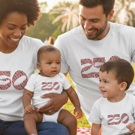 Camiseta Red White Stripe Blue Stars America 250 Birthday