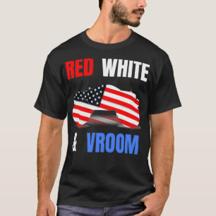 Camiseta Red White Vroom Monster Truck Lover American Flag