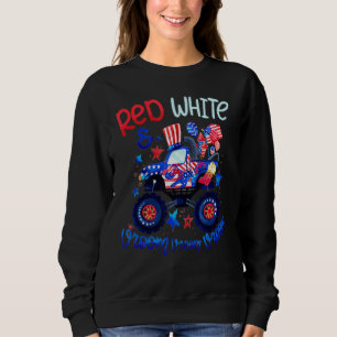 Camiseta Red White Vroom Monster Truster American Flag 4 ju