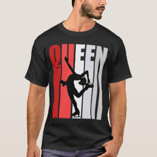 Camiseta Red Womens Ice Skating Queen Birthday Strong Ice S
