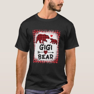Camiseta Red Xadrez Gigi Bear Xmas Engraçado Família Nata