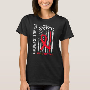 Camiseta Redação de Aceitação em vez de Vestir Vermelho em