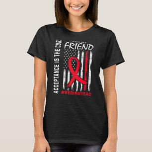 Camiseta Redação de Aceitação, Visto Vermelho Em Vez De Aut