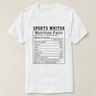 Camiseta Redator Esportivo Divertido Fatos Nutricionais Fun