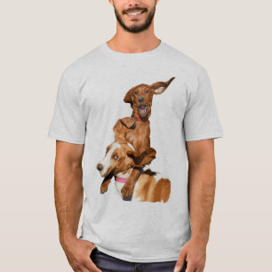 Camiseta Redbone Coonhound & Basset Hound Reproduzindo