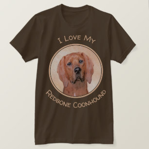 Camiseta Redbone Coonhound Painting - Arte De Cachorro Orig