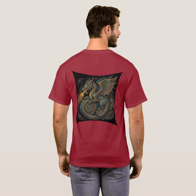 Camiseta Redemoinho de Dragão (Parte Traseira Completa)
