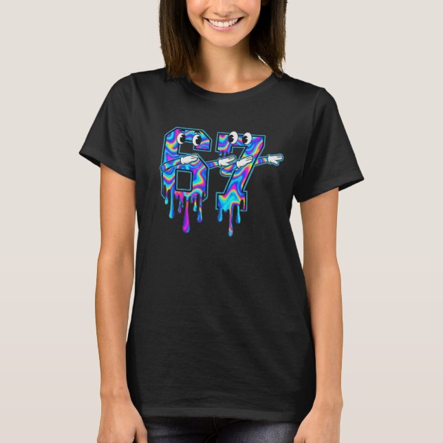 Camiseta Redemoinho Seis Sete Dab Gotejamento 6 7 Meme Dabb (Frente)