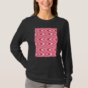 Camiseta Redemoinhos Cor-de-Rosa e Vermelhos Estéticos Tons