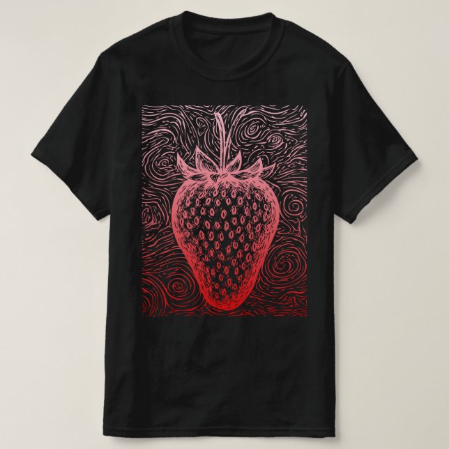 Camiseta redemoinhos de morango (Frente do Design)
