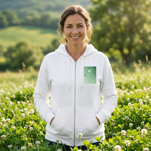 Camiseta Redemoinhos Florais Verdes e Flores Brancas