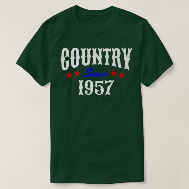 Camiseta Redneck 65 Year Old Nascer em 1957 Country Music 6 (Frente do Design)